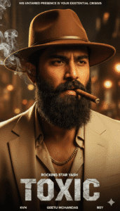 Yash-Inspired Rugged Cinematic Poster – TOXIC