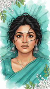 High-Fidelity Watercolor Digital Illustration of an Indian Woman | 8K Portrait Art