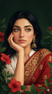 Studio Ghibli–Inspired South Asian Woman Portrait | Ultra-Detailed 4K Digital Painting Prompt